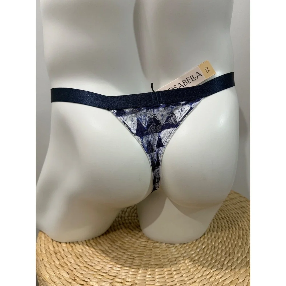Cosabella Blue & White Printed Lace Men's Thong  Size‎ L
